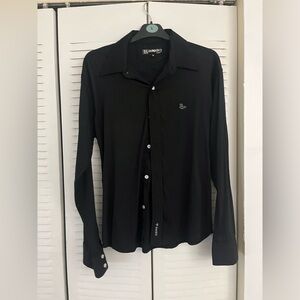 long black button shirt